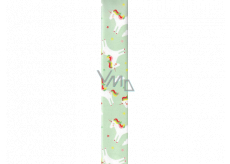 Ditipo Wrapping paper light green with unicorns 100 x 70 cm 2 pieces