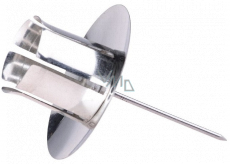 Candlestick Silver metal recess for conical candle 1 piece
