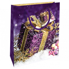 Nekupto Gift paper bag 23 x 18 x 10 cm Christmas purple gift WBM 1937 40