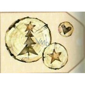 Nekupto Christmas gift cards Tree trunk with tree, star and heart 5.5 x 7.5 cm 6 pieces