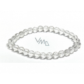 Crystal Aqua aura angel facet bracelet elastic natural stone, bead 6 mm / 16 - 17 cm, stone stones
