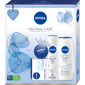 Nivea Original Care antiperspirant spray 150 ml + Creme Soft creamy toilet soap 100 g + Creme cream for basic care 30 ml + Creme Soft creamy shower gel 250 ml, cosmetic set for women