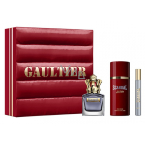 Jean Paul Gaultier Scandal Pour Homme eau de toilette 50 ml + deodorant spray 150 ml + eau de toilette 10 ml miniature, gift set for men