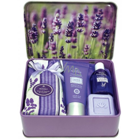 Esprit Lavender fragrance bag + essential oil 12 ml + hand cream 30 ml + toilet soap 60 g + tin box, cosmetic set for women