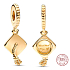 Charm Sterling Silver 925 Gold Plated Graduation - Graduation Cap - Hard work pays off, Graduate Pendant Bracelet