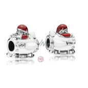 Sterling silver 925 Santa in space, spaceship, Christmas bracelet bead