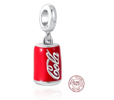 Charm Sterling silver 925 Coca Cola in a tin, bracelet pendant, food and drink