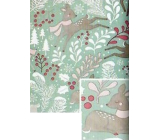 Nekupto Christmas gift wrapping paper 70 x 500 cm Light green, deer, twigs