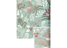 Nekupto Christmas gift wrapping paper 70 x 500 cm Light green, deer, twigs