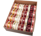 Ditipo Fabric Christmas ribbon with wire Gold 4 m x 15 mm