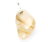 Crystal with rutile Trommel pendant natural stone M, approx. 3 cm, stone of stones