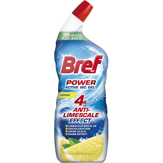 Bref WC gel Power Aktiv Gel Lemon with freshener, 750 ml