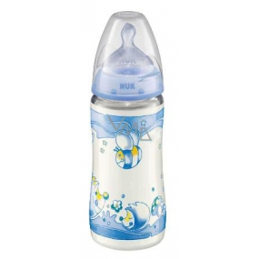 Nuk Plastic Nursing Bottle Blue Silicone Teat 0-6 months size 1 300 ml