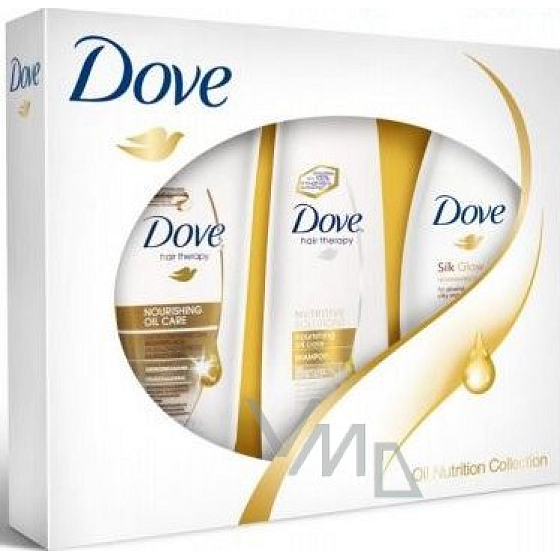 Dove Hair Therapy Nourishing Oil Care shampoo 250 ml + conditioner 200 ml + shower gel 250 ml, cosmetic set