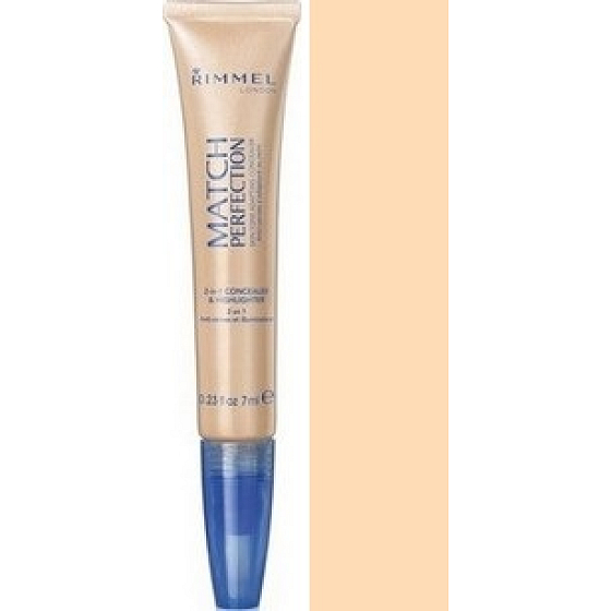 Rimmel London Match Perfection 2in1 Concealer & Brightener 010 Ivory 7 ml