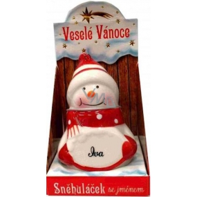 Nekupto Snowman named Iva Christmas decoration size 8 cm
