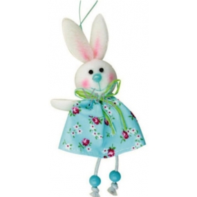 Blue hare in a flowered skirt 15 cm