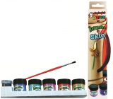 Amos Paints for glass and ceramics in a box of 5 colors x 1 2ml + contour 5ml + brush