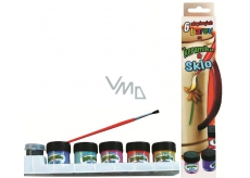 Amos Paints for glass and ceramics in a box of 5 colors x 1 2ml + contour 5ml + brush