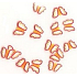 Professional Nail decorations butterflies red-yellow 132 1 pack