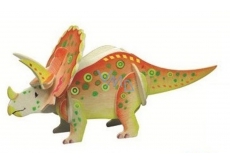 Dřevěné puzzle dinosauři 4 Triceraptos 20 x 15 cm
