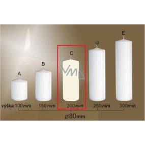 Lima Gastro smooth candle ivory cylinder 80 x 200 mm 1 piece