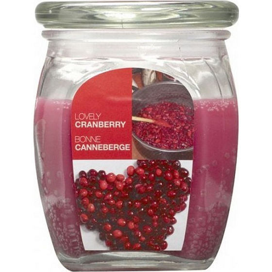 Bolsius Aromatic Lovely Cranberry - Beautiful cranberry scented candle in glass 92 x 120 mm 830 g, burning time 100 hours
