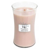 WoodWick Vanilla & Sea Salt - Vanilla and sea salt scented candle with  wooden wick and lid glass small 85 g - VMD parfumerie - drogerie