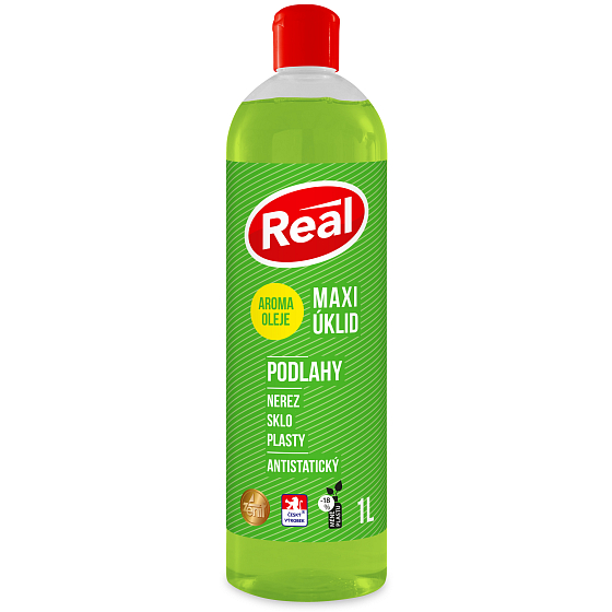Real Maxi Floor Cleaning universal antistatic cleaner with aroma oils on stainless steel, glass, plastics 1 l
