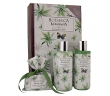 Bohemia Gifts Botanica Hemp oil shower gel 200 ml + hair shampoo 200 ml + toilet soap 100 g, book cosmetic set