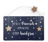 Nekupto Christmas wooden decoration sign Let the Christmas holidays fill all ... 20 x 12 cm