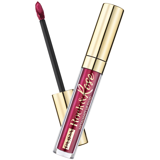 Pupa Rock & Rose Metal Matt Lip Fluid liquid metallic lipstick 002 True Ruby 3 ml
