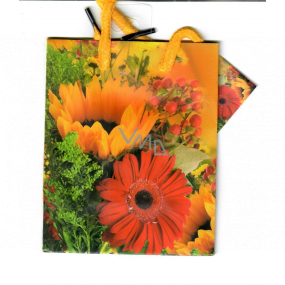 Nekupto Gift paper bag 14 x 11 x 6.5 cm Gerbera flowers 1555 01 KFS