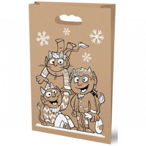 Santa's paper bag, natural brown Devils 26 x 41 cm