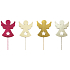 Angel wooden red-gold-beige-natural 8 cm + wire 1 piece