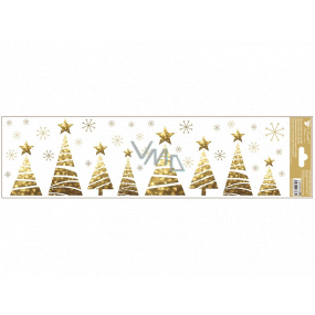 Window film without glue stripes with gold embossing trees 64 x 15 cm
