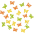 Wood butterflies orange-yellow-green 2 cm 24 pieces