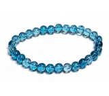 Topaz bracelet elastic natural stone, ball 6 mm / 16 - 17 cm, stone of wisdom