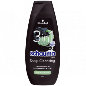 Schauma Men Charcoal & Clay 3in1 hair shampoo for men 400 ml