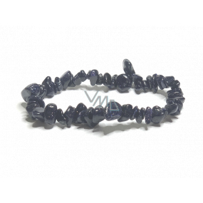 Goldstone blue Avanturine bracelet elastic chopped, 19 cm, stone of ambition