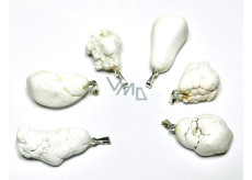 Magnesite / Howlite white natur Troml pendant natural stone, 2,2-3 cm, 1 piece, cleansing stone