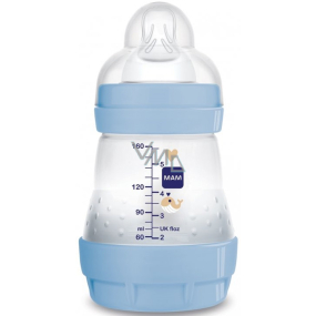 Mam Anti-Colic feeding bottle, silicone soft teat 0+ months Blue 160 ml