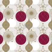Präsenta Gift wrapping paper 70 x 200 cm Christmas white, gold, burgundy flask