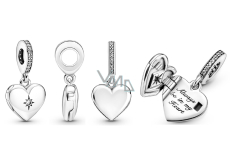 Charm Sterling silver 925 Heart locket opening, love bracelet pendant