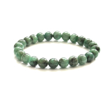 Emerald stone bracelet elastic natural stone, ball 5,5 - 6 mm /16 - 17cm, Emerald A+++, true-love-happiness-prosperity-creativity