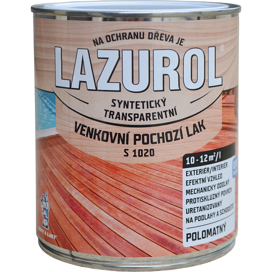 Lazurol S1020 Walkable Wood Lacquer Semi-Matt, Clear, 750 ml