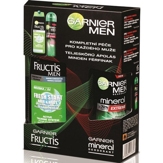 Garnier 2in1 Care for every man shower gel 250 ml + deodorant spray 150 ml, cosmetic set