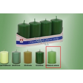 Lima Candle smooth cylinder leaf green 40 x 70 mm 4 pieces