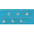 Crochet Christmas chain 185 cm, 6 flasks of 7 cm