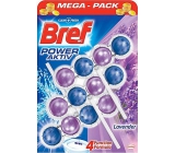 Bref Power Aktiv 4 Formula Lavender WC block for hygienic cleanliness and freshness of your toilet, colours water 3 x 50 g